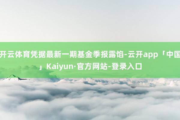 开云体育凭据最新一期基金季报露馅-云开app「中国」Kaiyun·官方网站-登录入口