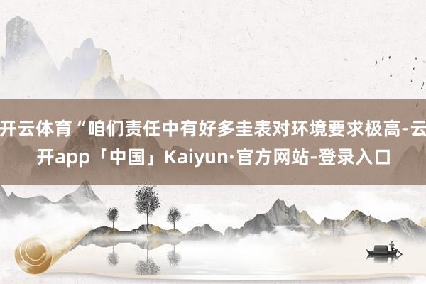 开云体育“咱们责任中有好多圭表对环境要求极高-云开app「中国」Kaiyun·官方网站-登录入口